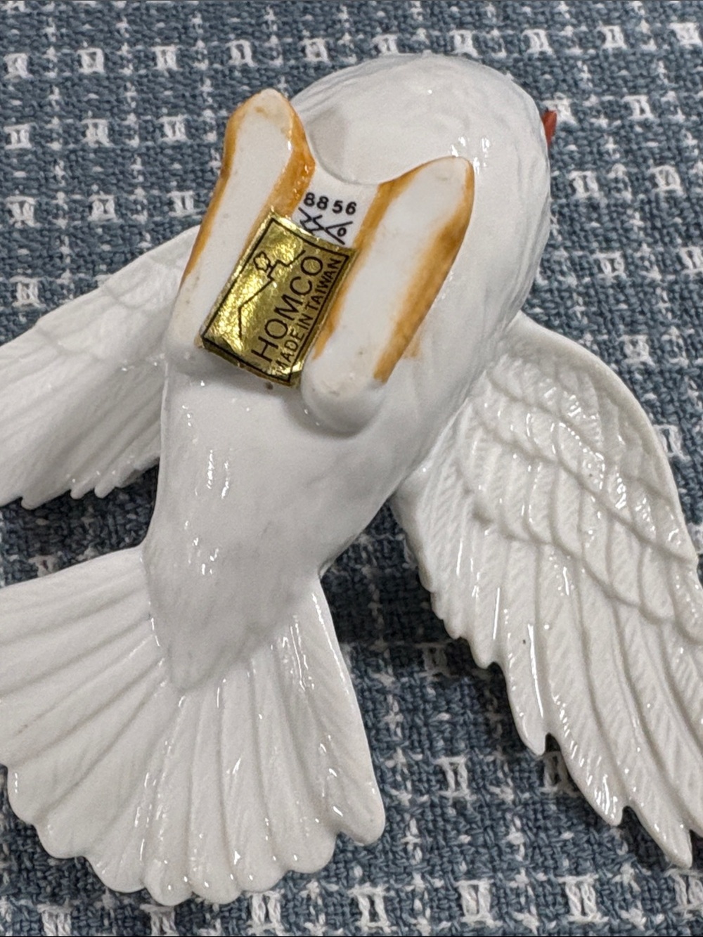 Vintage HOMCO Bisque Porcelain Dove Figurines Pair #8856 White Birds - Picture 3 of 3